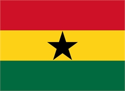 [ai] The flag of Ghana featuring three horizontal stripes: red at the top, gold in the middle with a black five-pointed star, and green at the bottom.